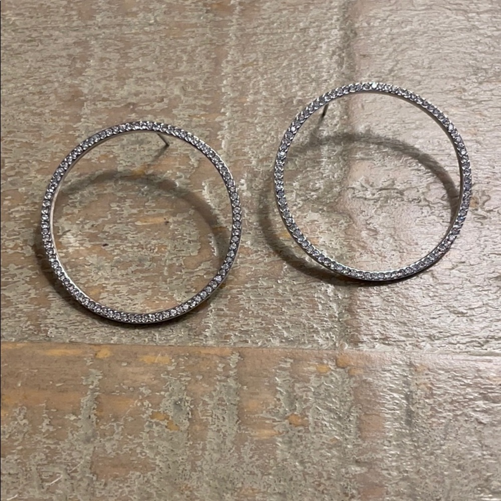 MICHAEL KORS CIRCLE PAVE EARRINGS